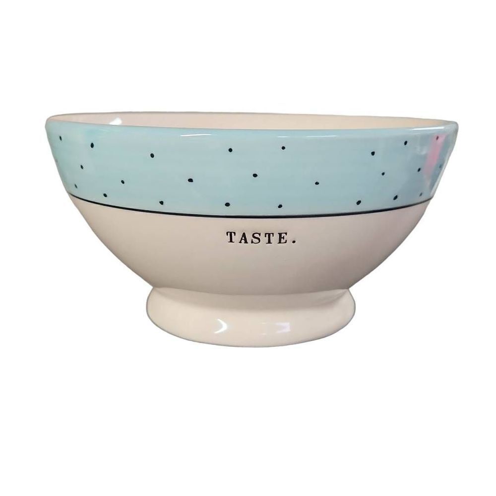 Rae Dunn White Blue Black Dot Taste Bowl